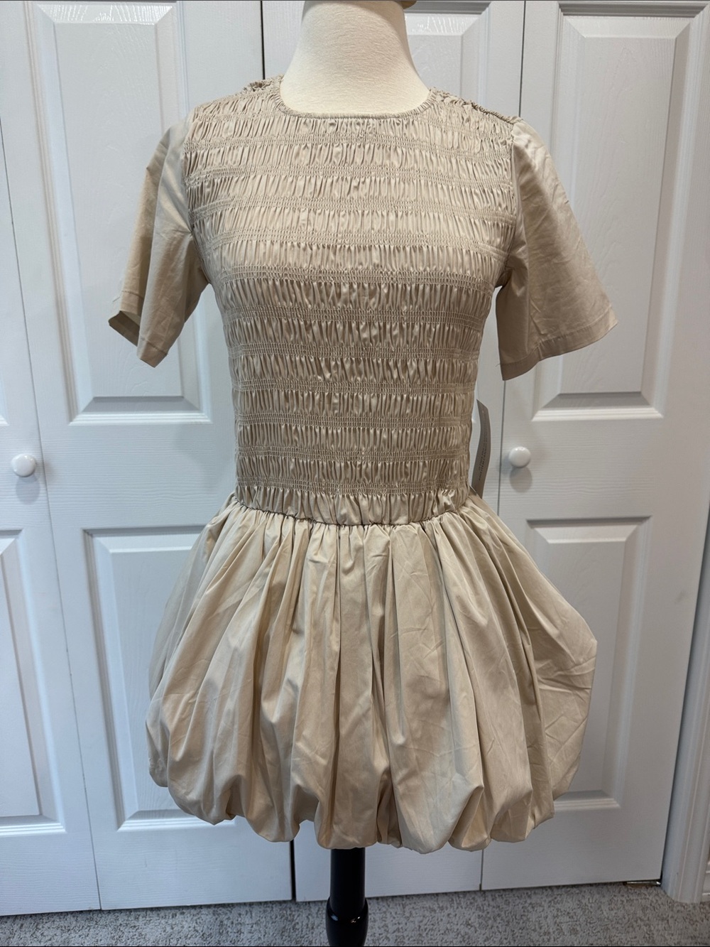 Amylynn Cream Bubble Skirt Dress